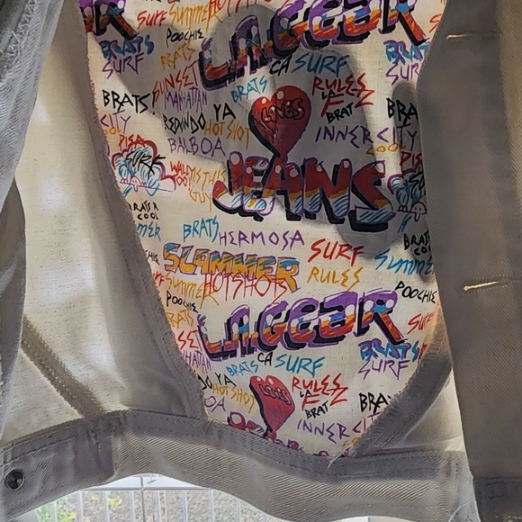 Vintage LA Gear White Denim Cropped Jacket - Picture 8 of 12